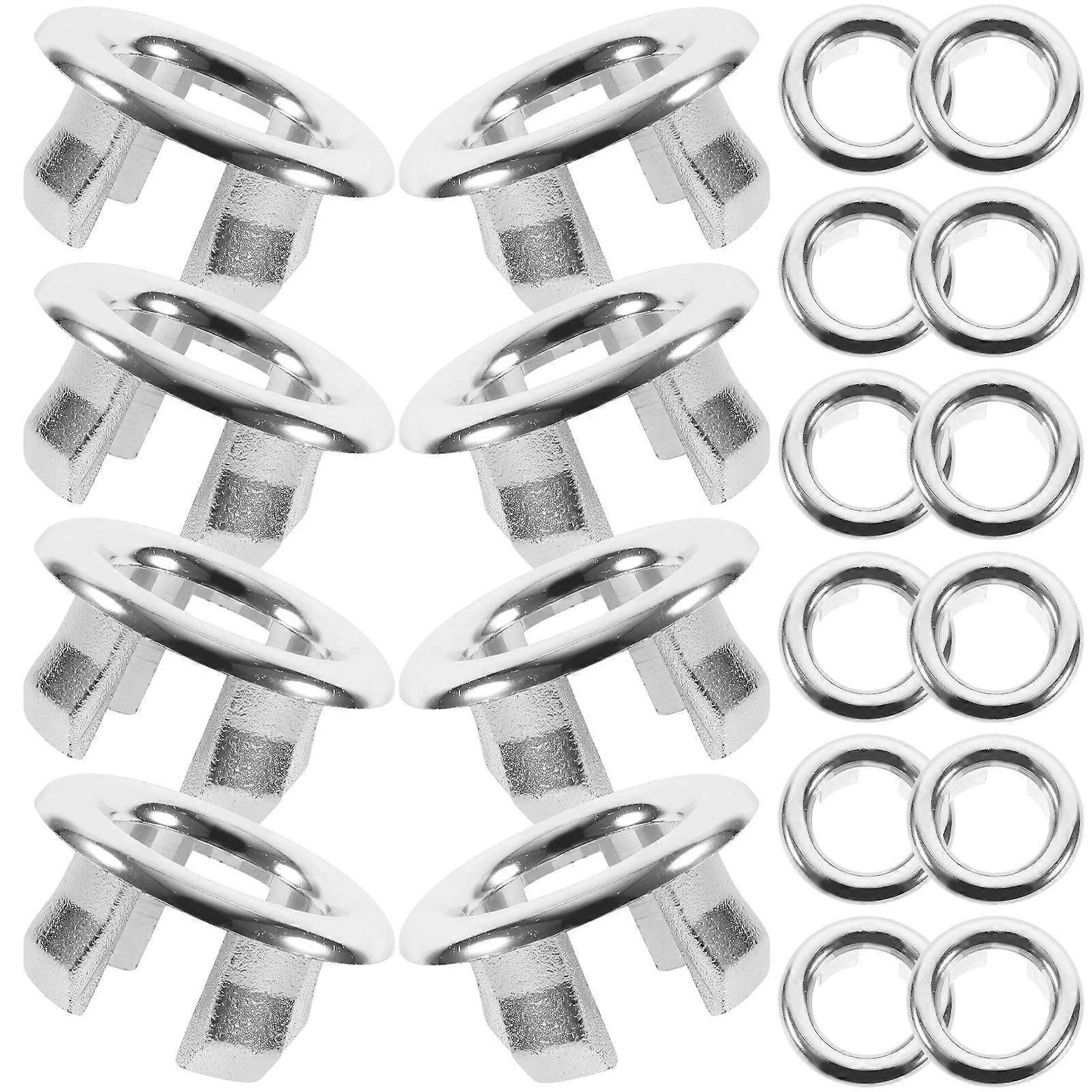 Bathroom Sink Overflow Ring 20Pcs Silver Plastic Overflow Covers