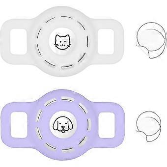 Airtag Cat Collar Holder For Apple Air Tag Cat Collar Holder Within 1/2 Inch, Airtag Dog Collar Holder, 2 Pack Airtag Protectorblack