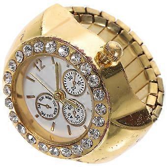 elastische ronde quartz vingerhorloge Bling vingerhorloge mooie ringhorloge