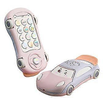 Christmas Gifts Children's Baby Projection Puzzle Early Education Music Mobile Phone Toy Pink