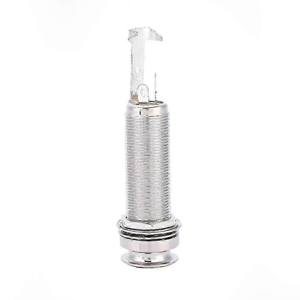 Copper Mono End Pin Jack Socket Compatible withElectric Guitar Ukulele Pickup(Silver)