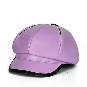 Dam Vår- och hösthatt, matchande retro basker med platt topp, justerbar, avslappnad, mode, liten solhatt, klassisk marinblå hatt