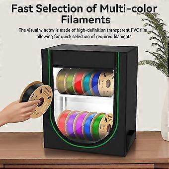 Filamentaufbewahrungsbox, feuchtigkeits- und staubdicht, 2-lagiges Ablagefach, geeignet für 3D-Druck-Unternehmen und -Studios. Schwarz > 42 x 50 x 26 cm