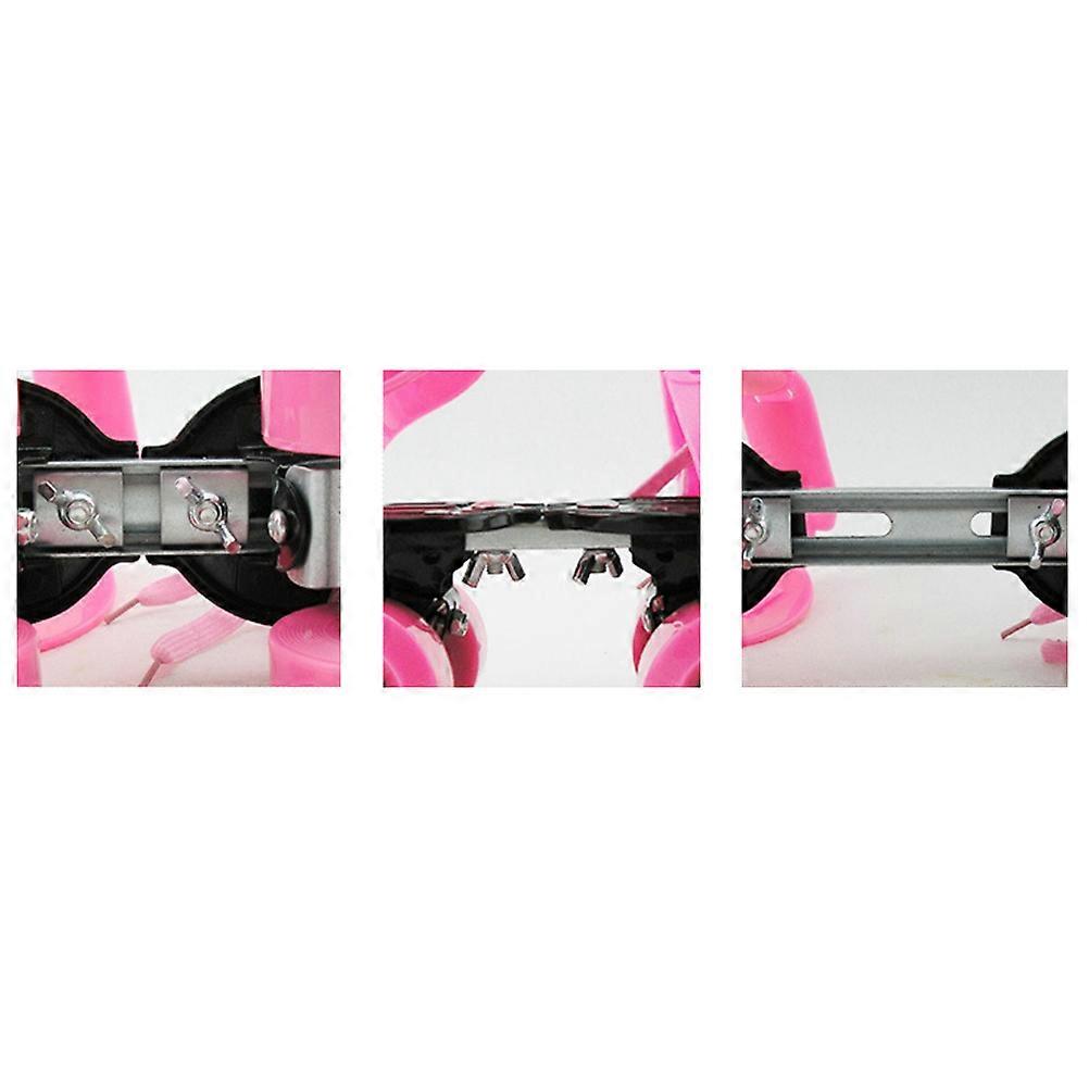 Children Adjustable Four Wheels Skating for Skating Use Pink