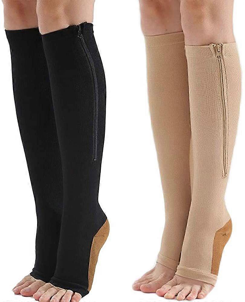Zipper Compression Socks Open Toe Compression Stocking