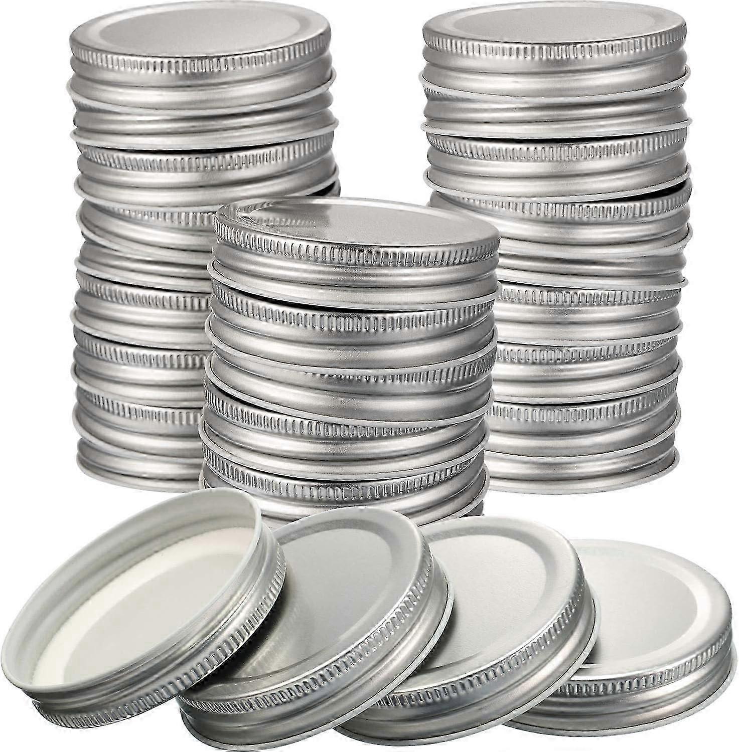 30 Packs Mason Jar Lids Regular Mouth Leak Proof Secure Mason Storage Solid Caps