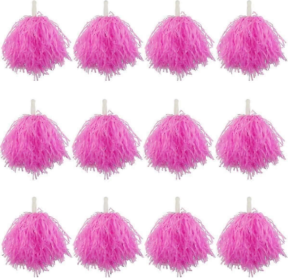 Lot de 12 pompons de cheerleading, pompons de cheerleading en vrac avec poignées en feuille métallique