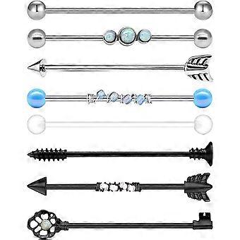 14G en acier inoxydable Barre d’oreille industrielle Boucle d’oreille Cartilage Corps Piercing Bijoux 38mm 1 & 1/2 pouces Barre de piercing industriel