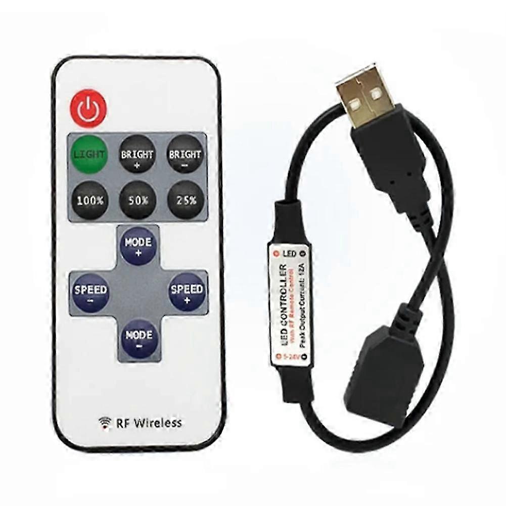 11 Keys LED Strip Controller Mini Dimmer RF Remote 5V USB Interface Controller compatible with 5050/2835 Single