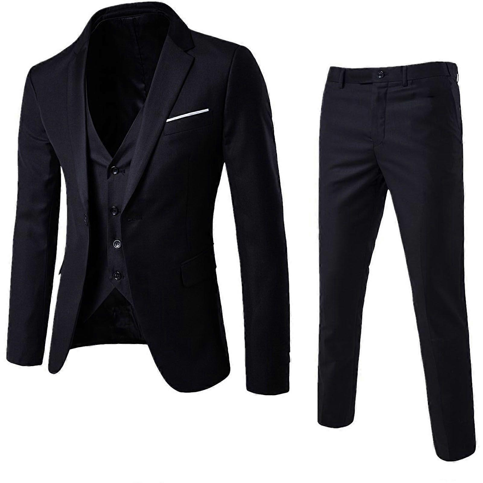 Herre 3 Piece Cotton Blend Pant Suits