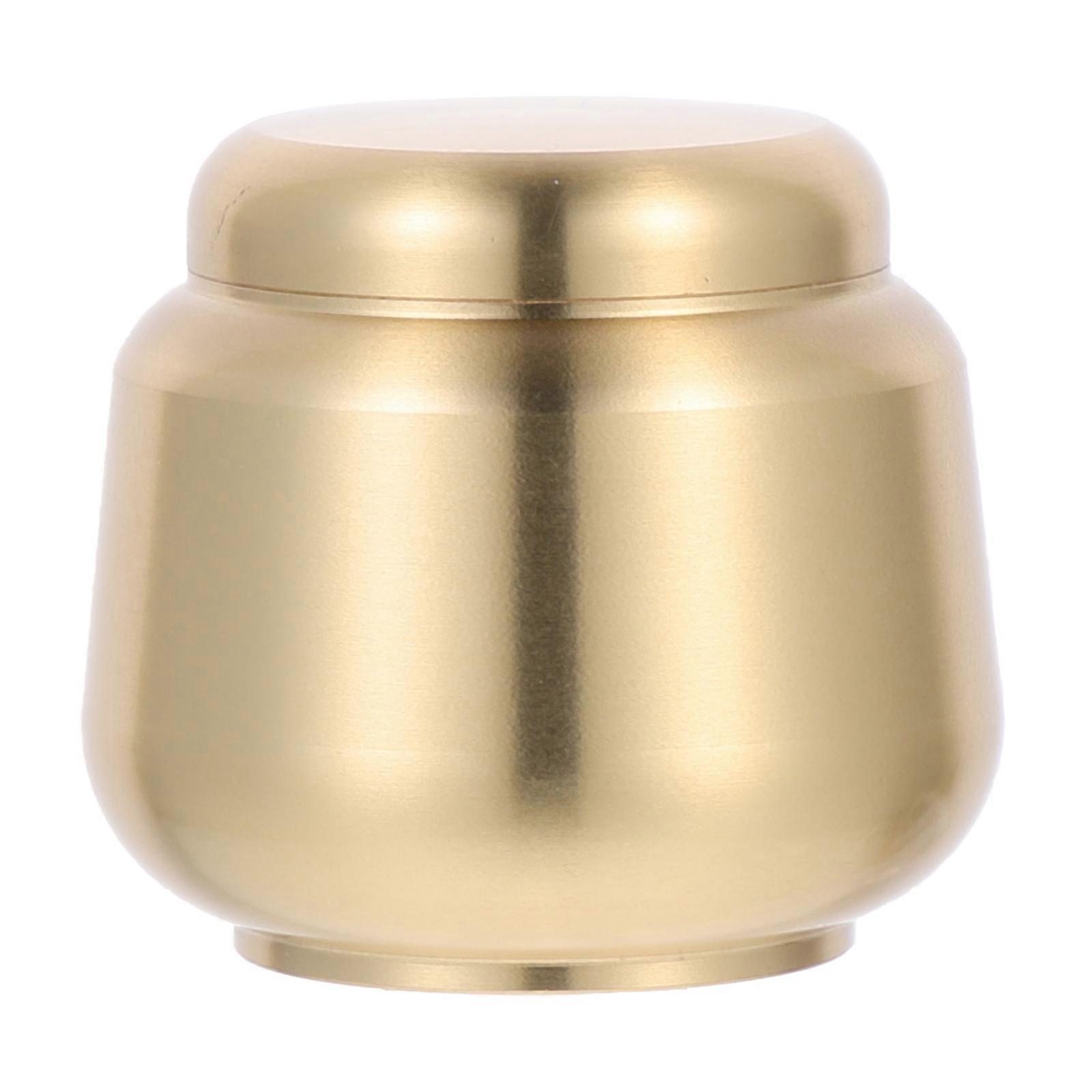 Copper Round Mini Ashes Urn Simple Decorative Copper Ashes Storage Jar