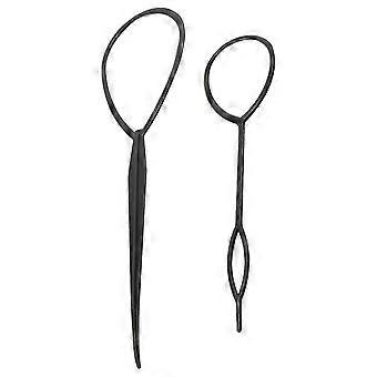 2 szt. Topsy Tail Hair Styler Hair Style Hair Twister Snare Loop Czarny