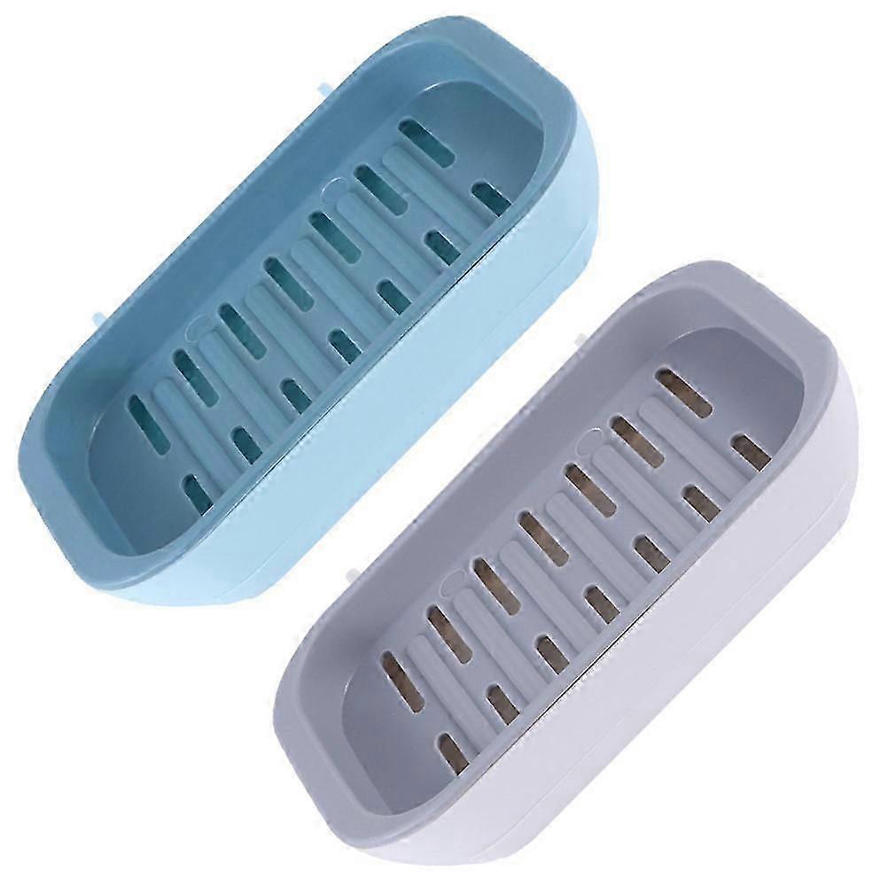 Bathroom Soap Containers Punch-Free Three-Layer Soap Boxes for 4Pcs