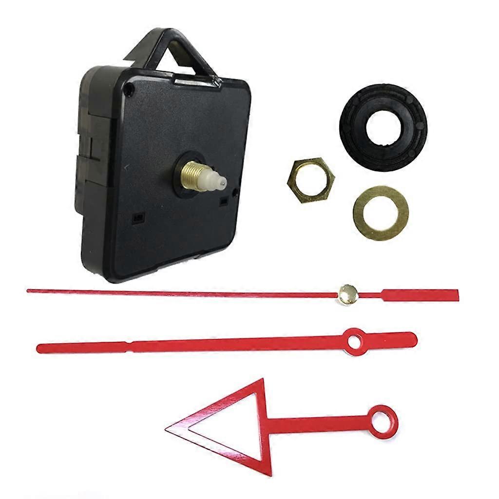 Silent Quartz Clock Movement with Red Hands, DIY Wall Clock  Kit Battery Operated