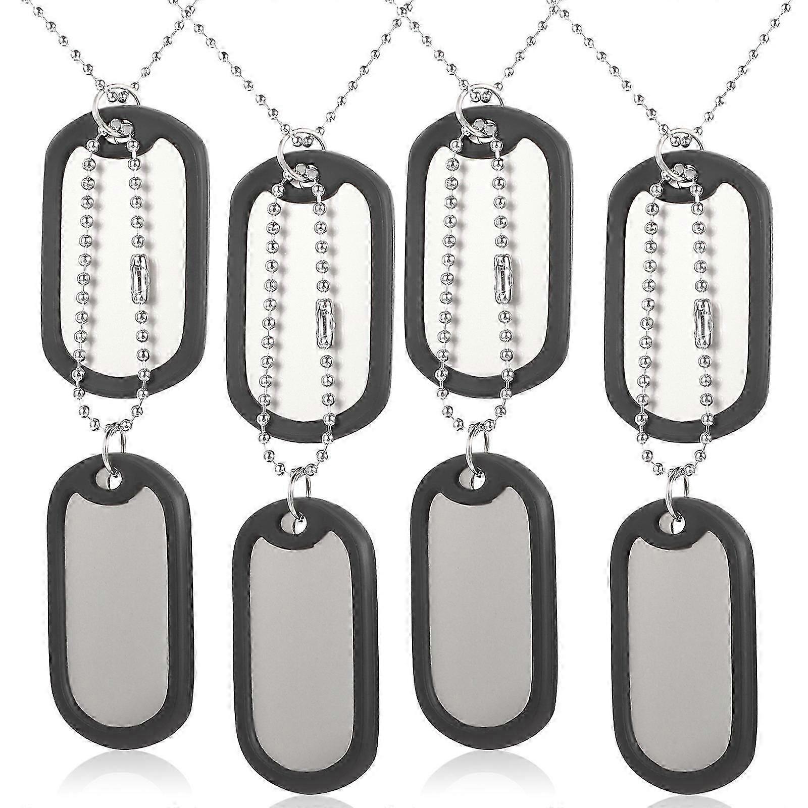 Multi Purpose Pet Tags Silencers 4Set Silver Dog Cat Chains Tags