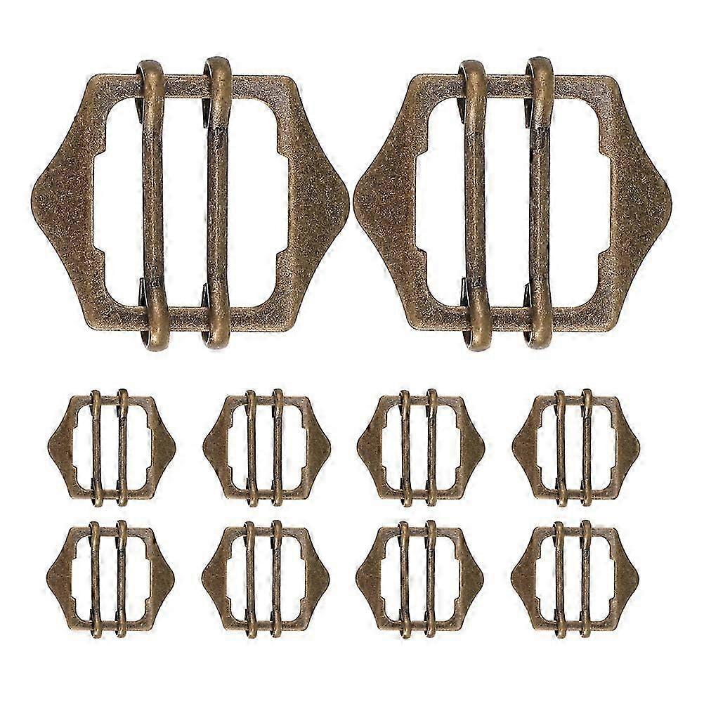 10Pcs Adjustable Strap Copper Metal Vest Buckle Set
