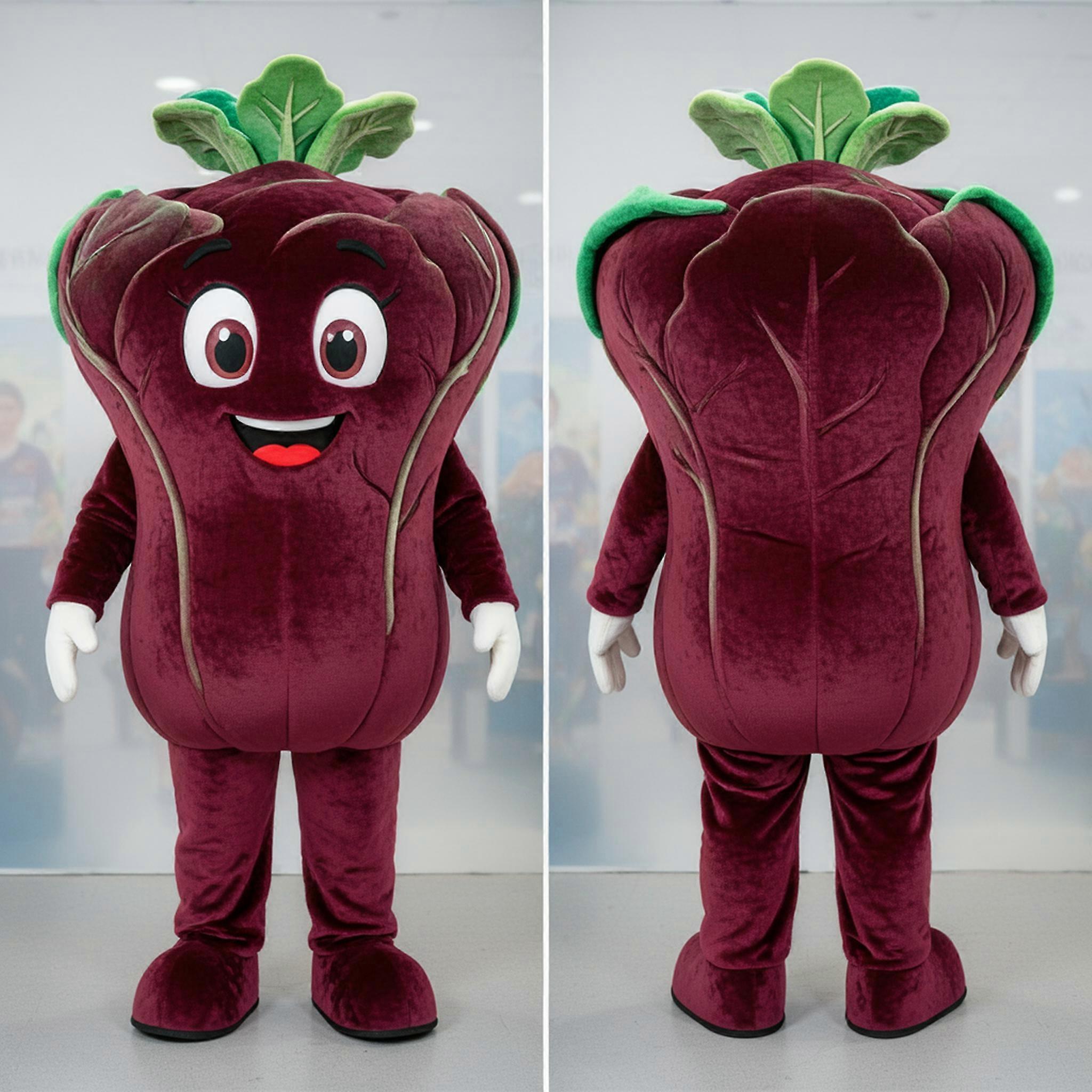 MASTICOT Maroon Rounded Cabbage Mascot