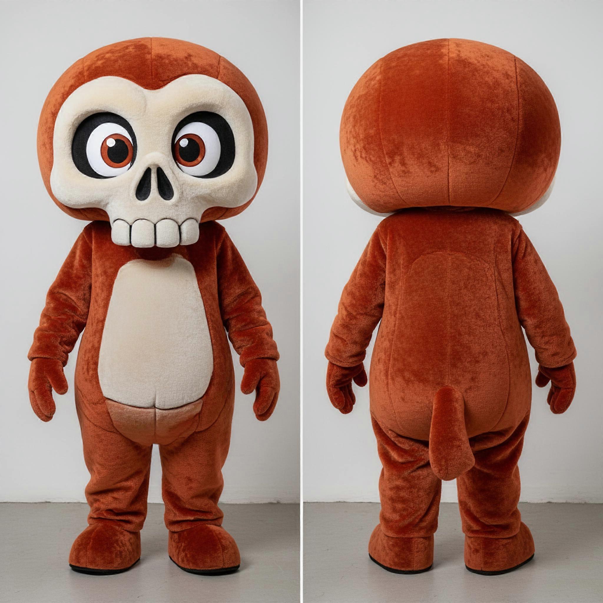 MASTICOT Rust Orange Padded Skull Mascot