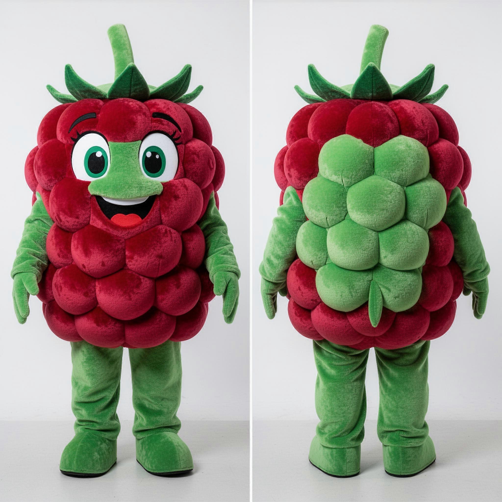 MASTICOT Moss Green Plush Raspberry Mascot