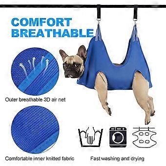 Amaca per la toelettatura del cane Imbracatura per amaca per la toelettatura degli animali domestici con tagliaunghie / trimmer, (M / Sotto 45 libbre, blu) Amaca per il taglio delle unghie del cane, imbracatura per la toelettatura del cane per Na