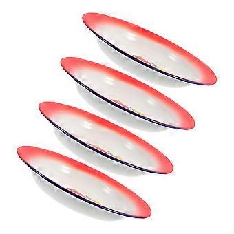 Metal Camping Plates Vintage Enamel Plates for Barbecue 12Pcs Set