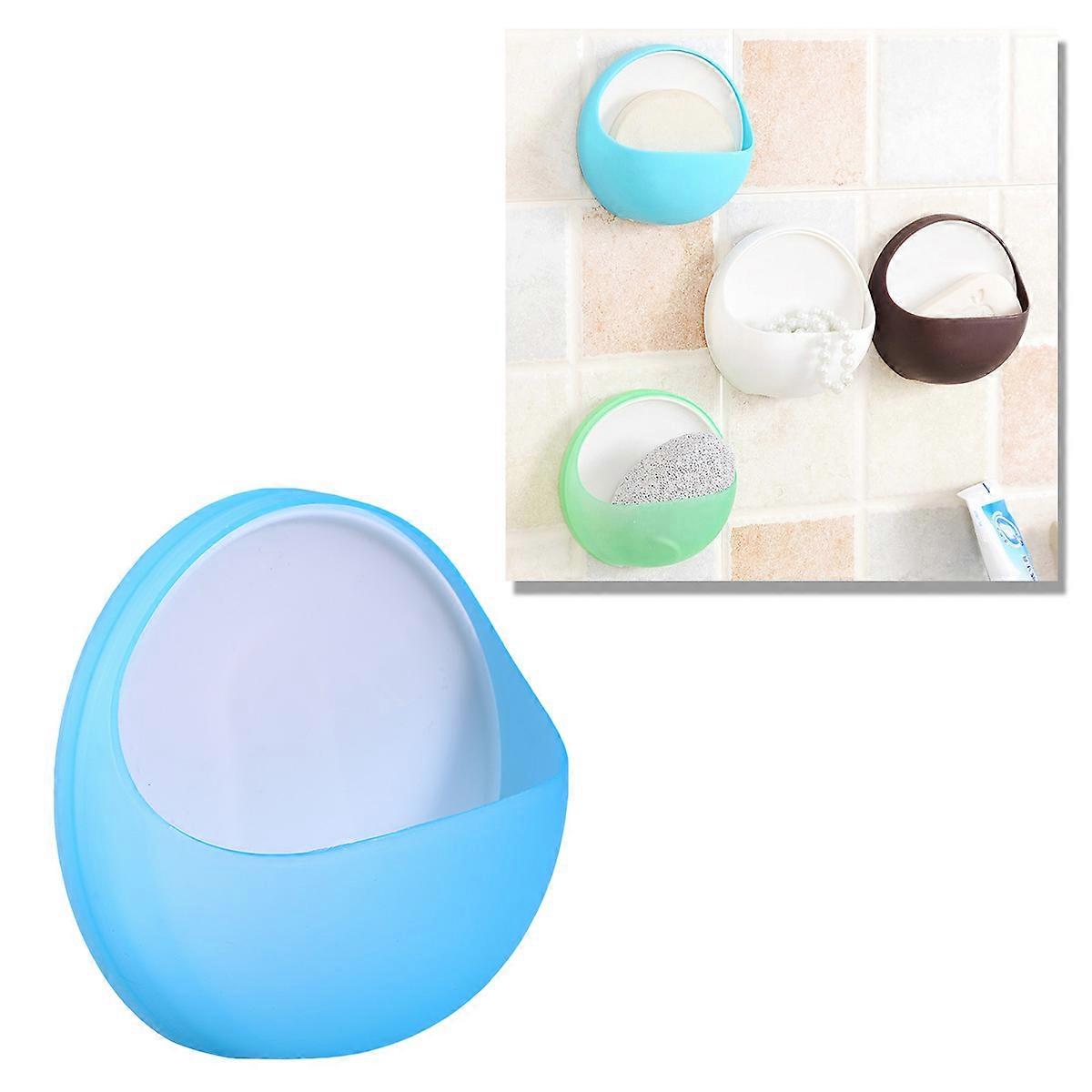Plastic Blue Soap Holder Suction Cup Multi-Functional Wall-Mounted