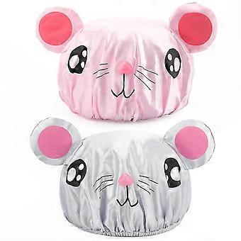 Baby Bathing Shower Cap, 2Pcs Reusable Waterproof Kids Bath Hat, Cartoon Design