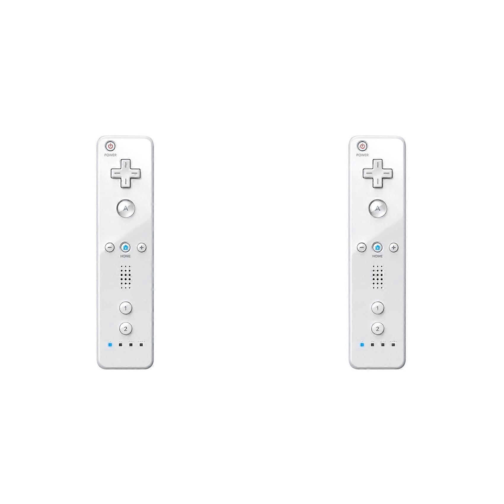 2X Straight Handle Remote Control Gamepad Wireless with Silicone Case Compatible for Nintendo Wii Controller