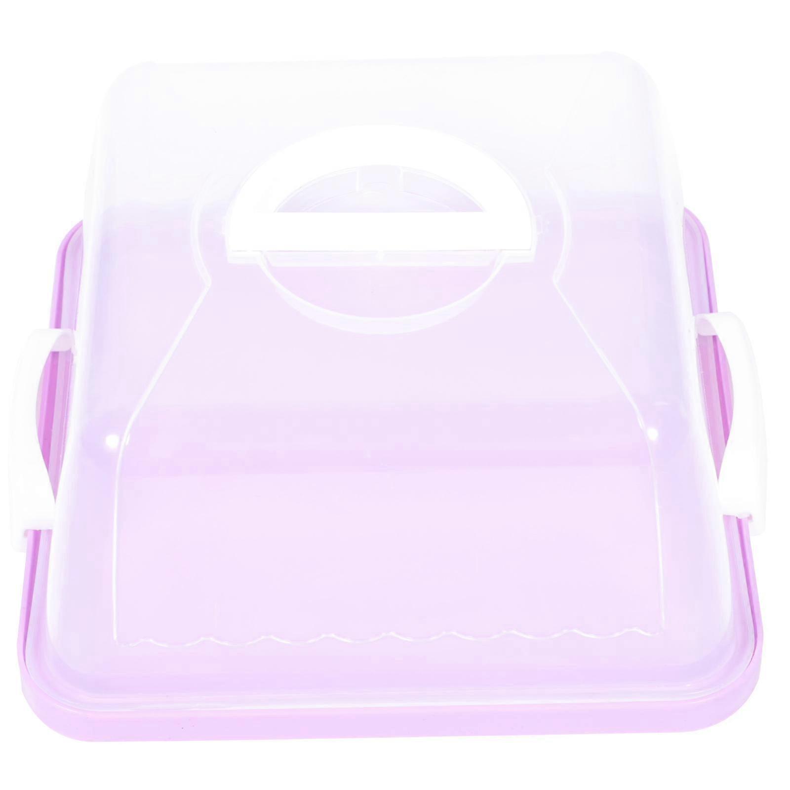 Transparent Cake Storage Box compatible with Packing Use 1Pcs Portable Violet Plastic