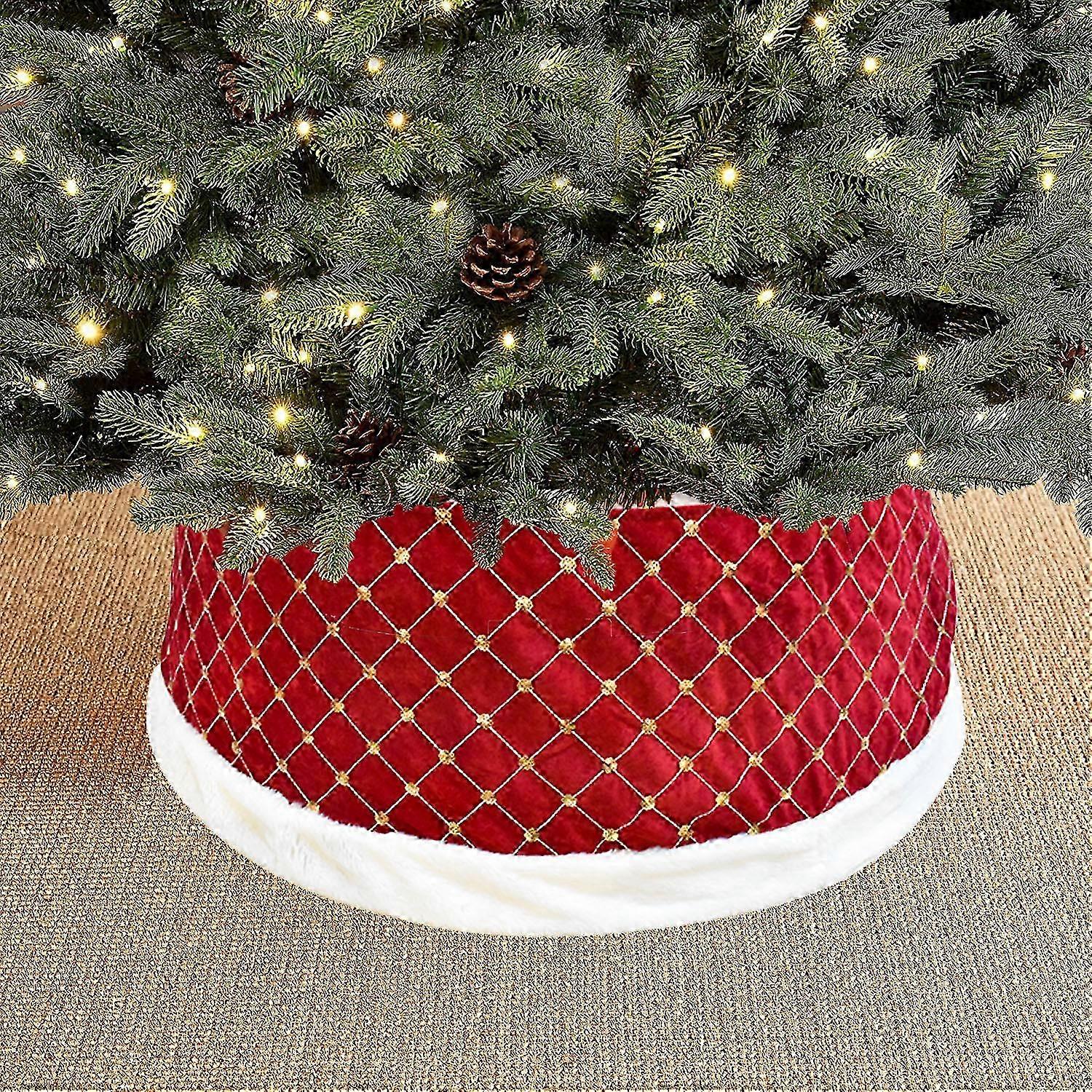 Red Sequin 3D Tree Base Decoration