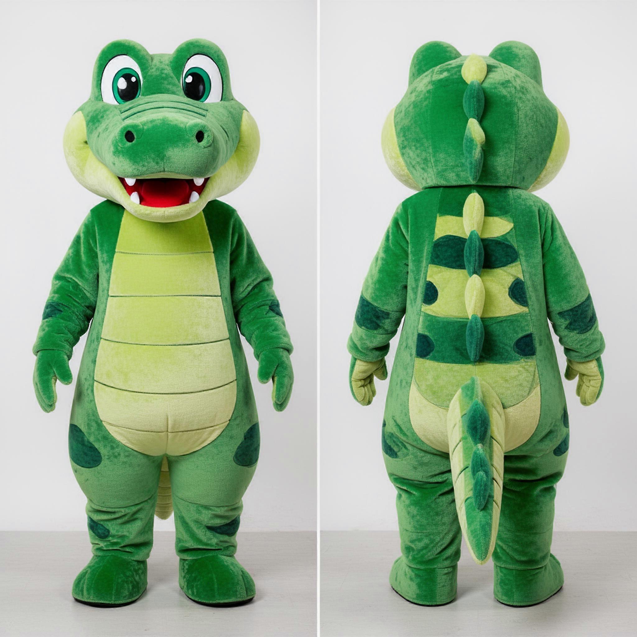 MASTICOT Emerald Green Friendly Crocodile Mascot
