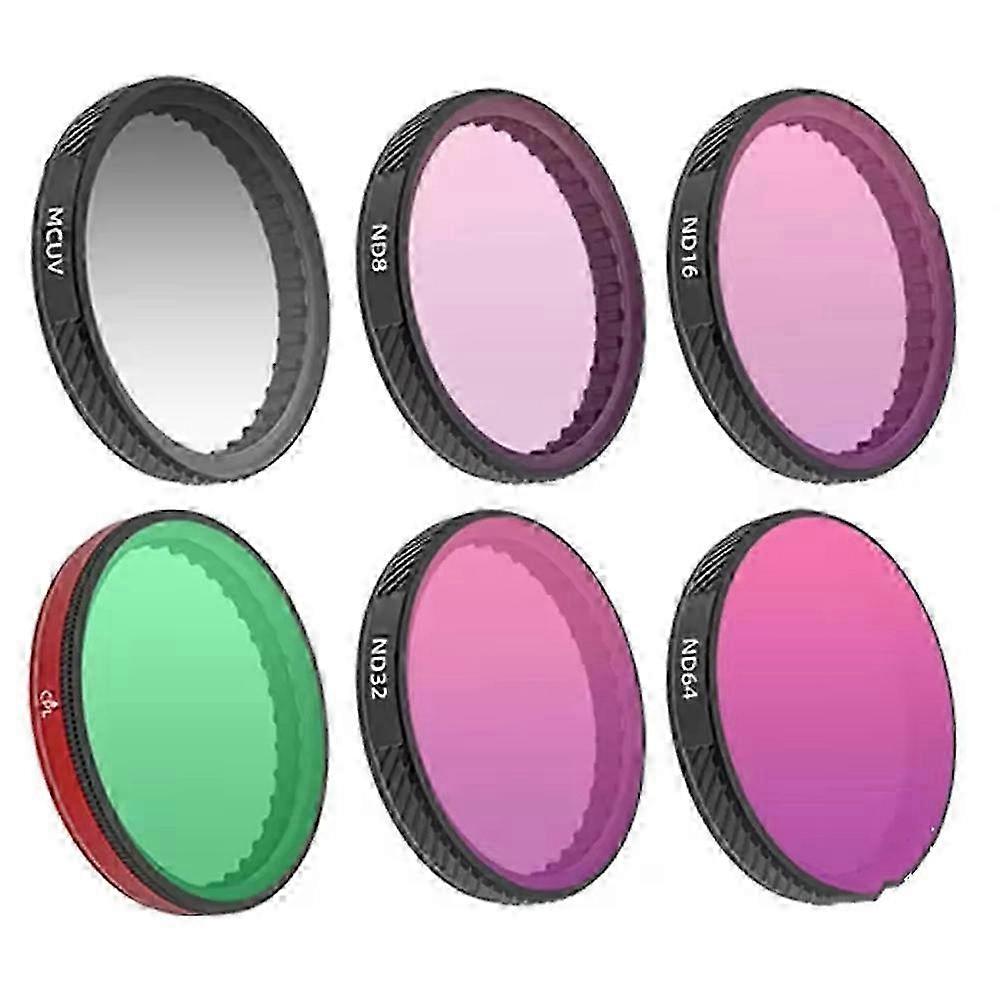 6-Piece ND CPL UV Filter Set for Action Cameras