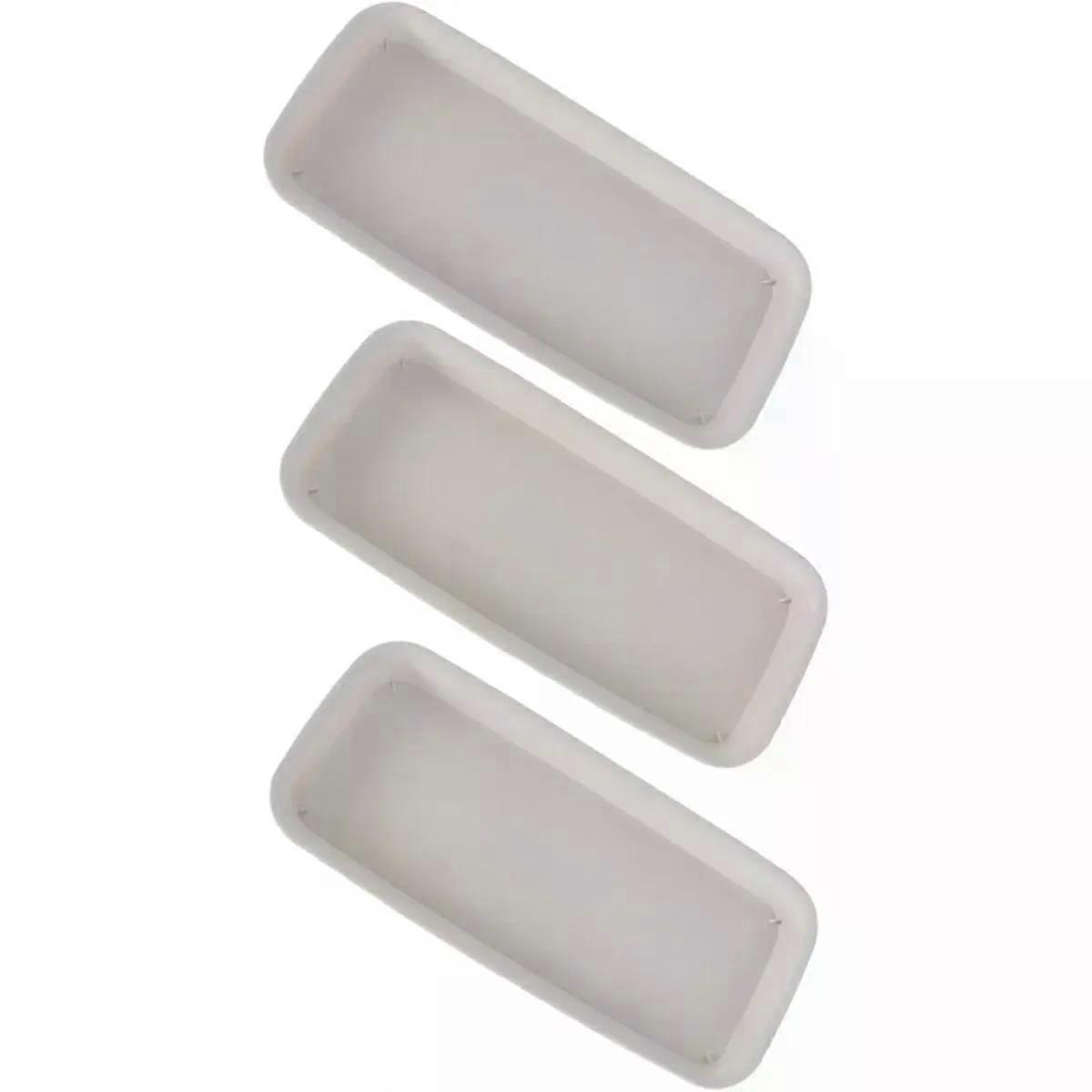 3pcs Rectangular Plant Pot Trays Plastic Flowerpot Bases