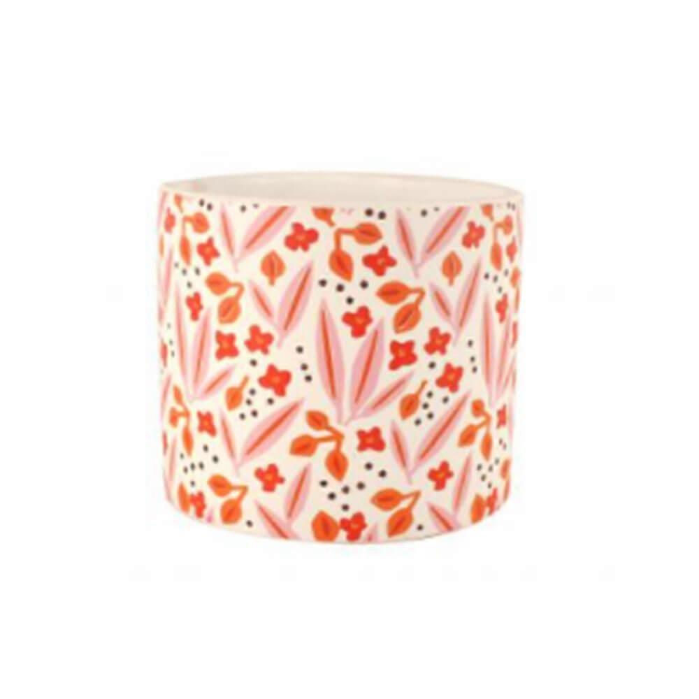 11.5X10CM Protea Ceramic Plant Pot Cylinrical Structure Beautiful Pattern