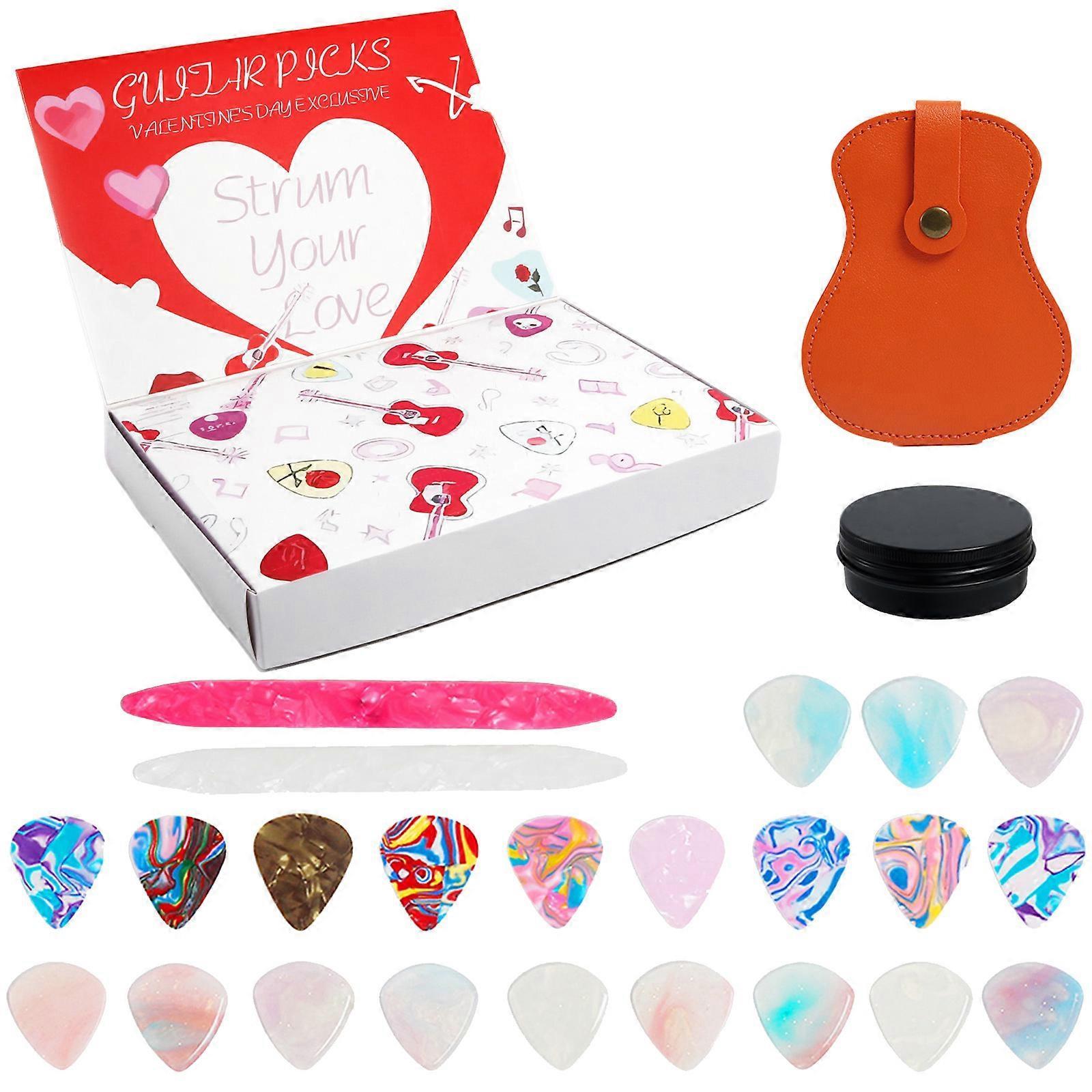 Valentine Guitar Picks Leather Case