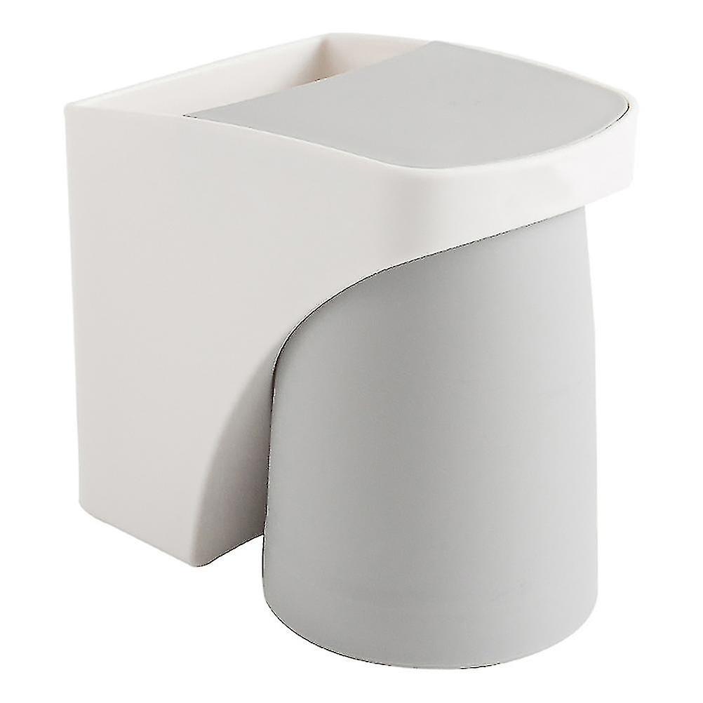 1 Set Durable Bathroom Storage Rack Wall-mounted Toothbrush Holder (grey)