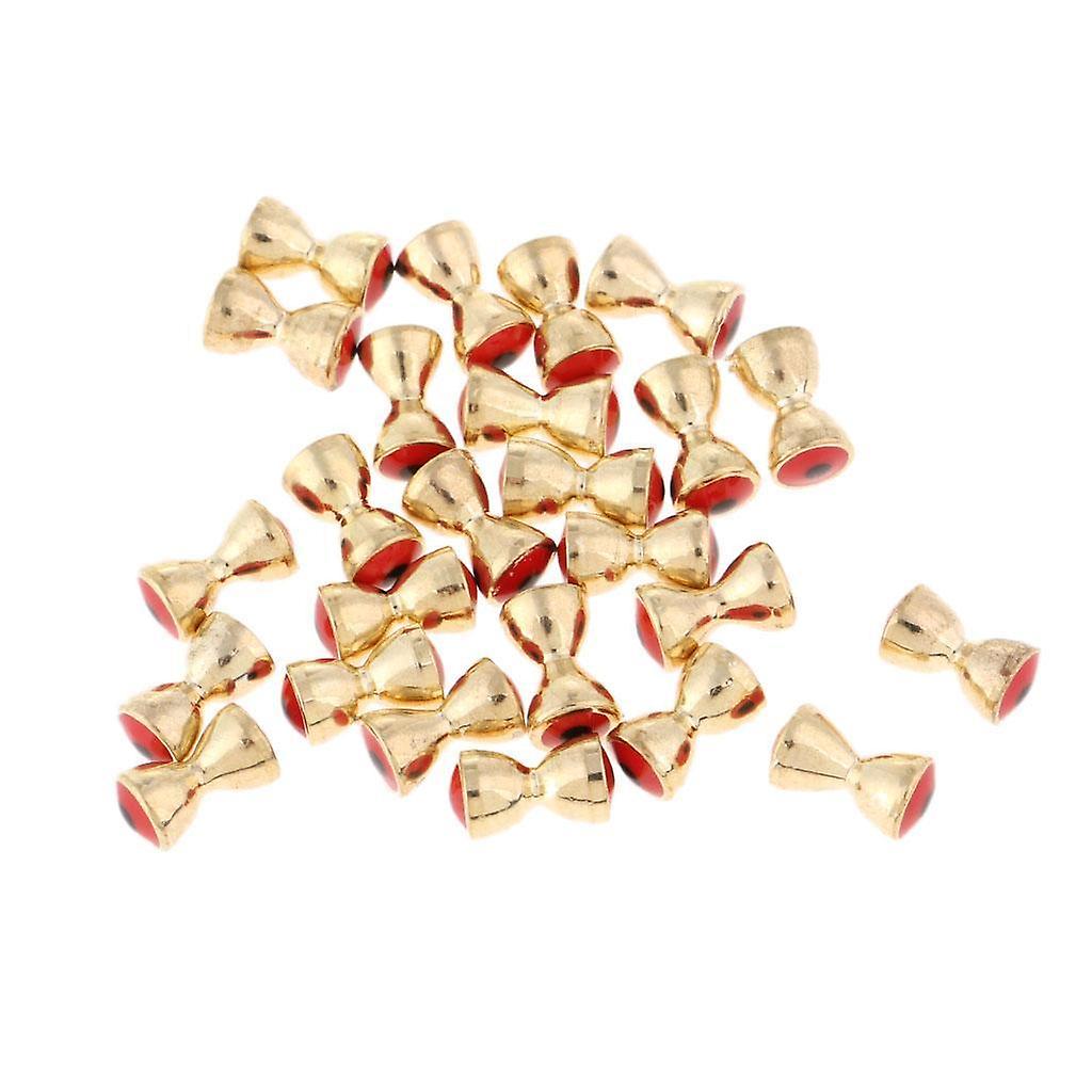 25 Stück Fliegenbindeperlen Messing Hantelperle mit Ösen Fliege Bindematerial 5,5 mm