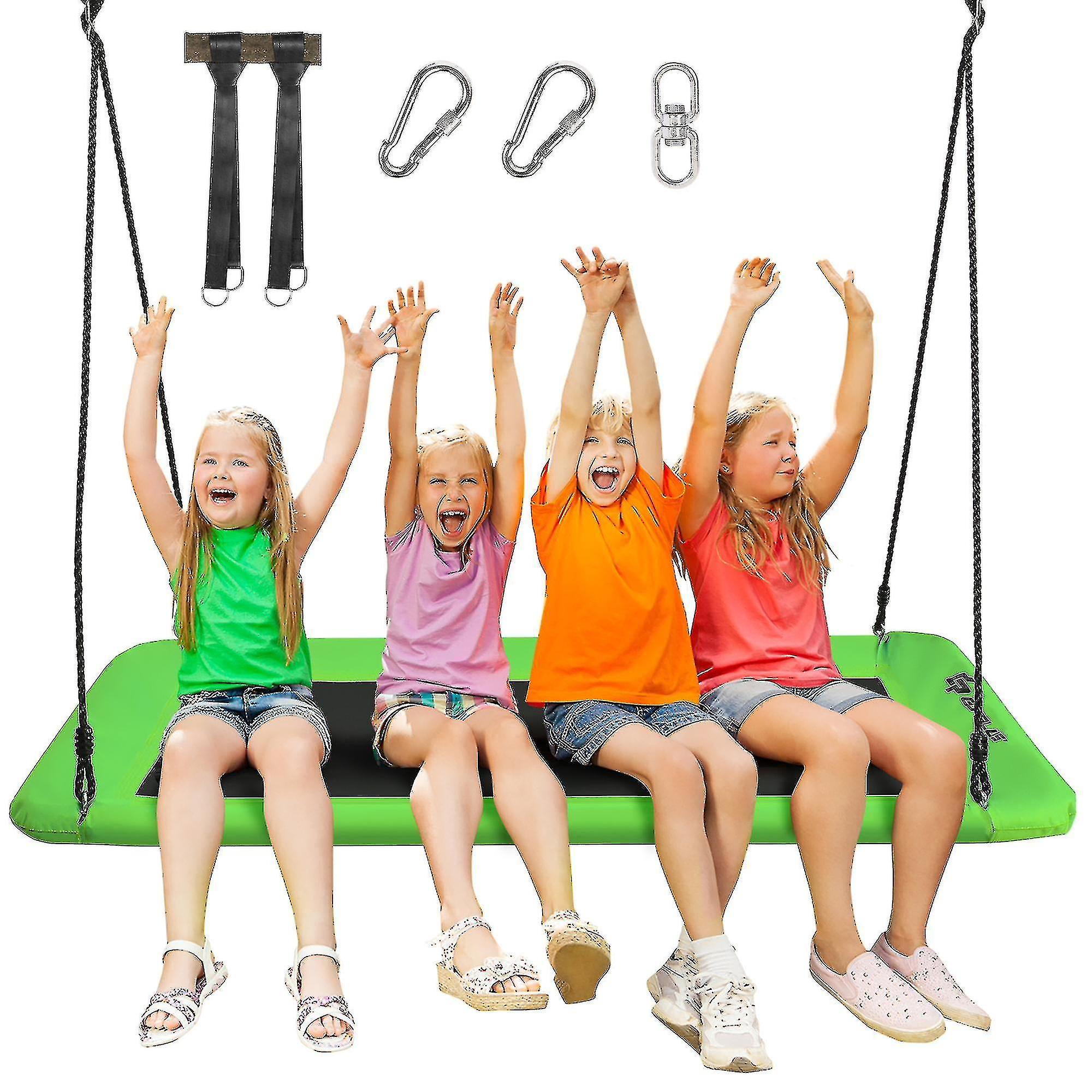Tree Swing Hanging Straps Kit 2x5ft Heavy Duty Swing Hanger With Carabiners, Tree Protectors And Swivel Hook