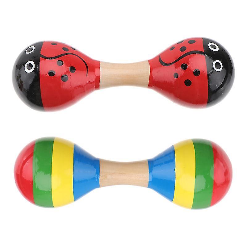 15X7cm Random Color Toy Playsets 2pcs Kids Sand Hammer Toy Wooden Music Sand Hammer Toys Early Educa