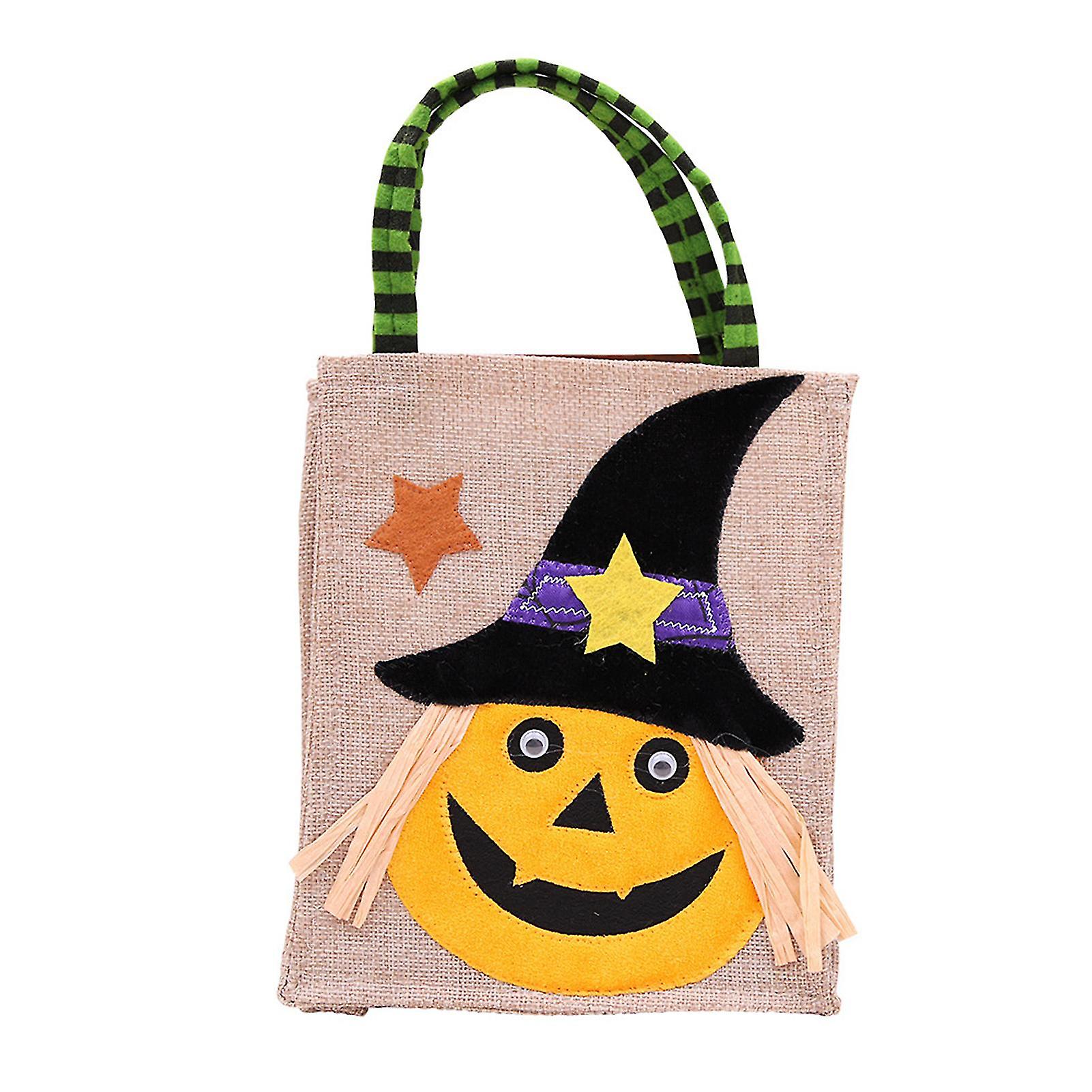 Halloween Linen Candy Bag Adding To Halloween Atmosphere For Halloween Gift Packaging