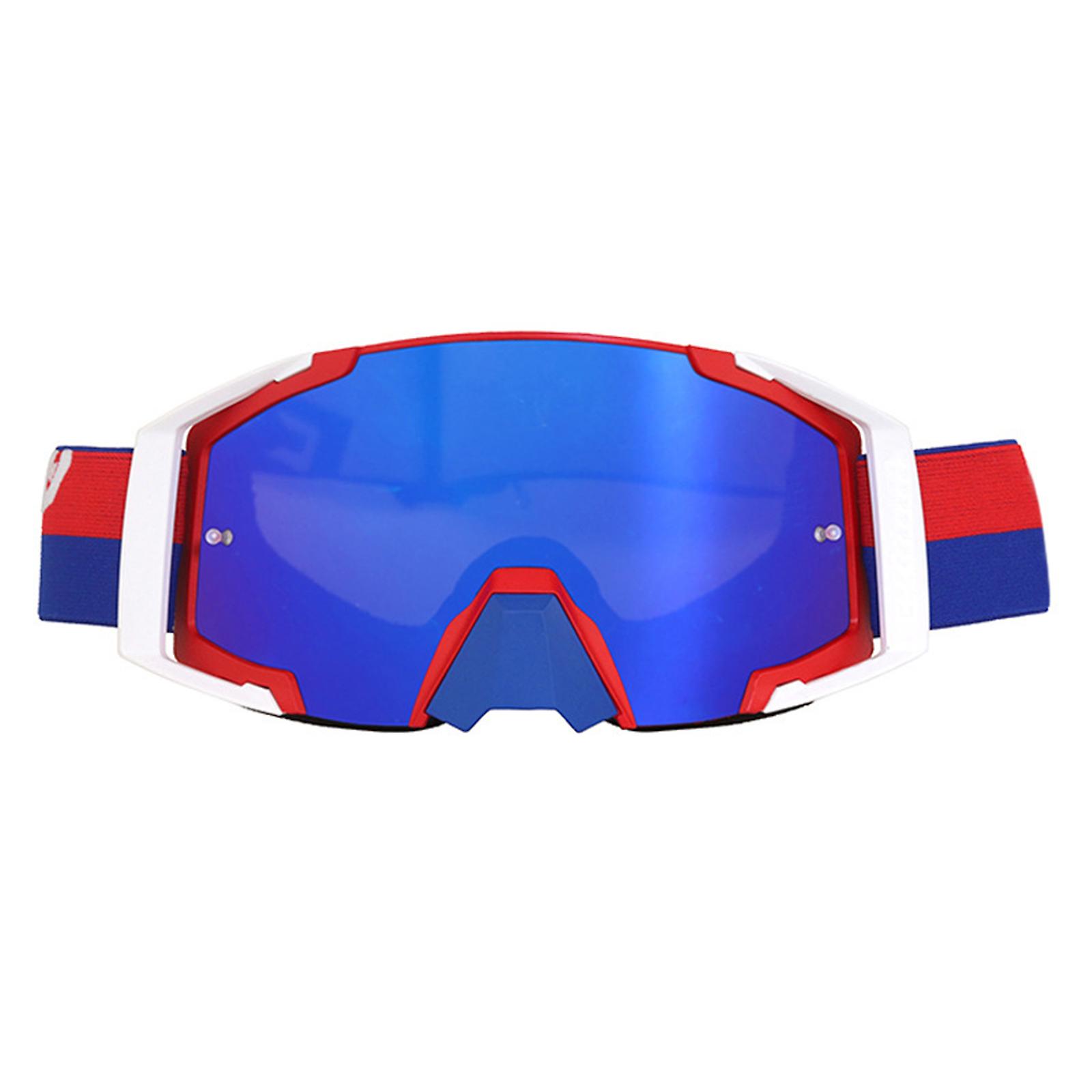Adjustable Motocross Goggles Anti-UV Motorbike Ski Goggles with Anti-Slip Strap Nose Cover Fit
