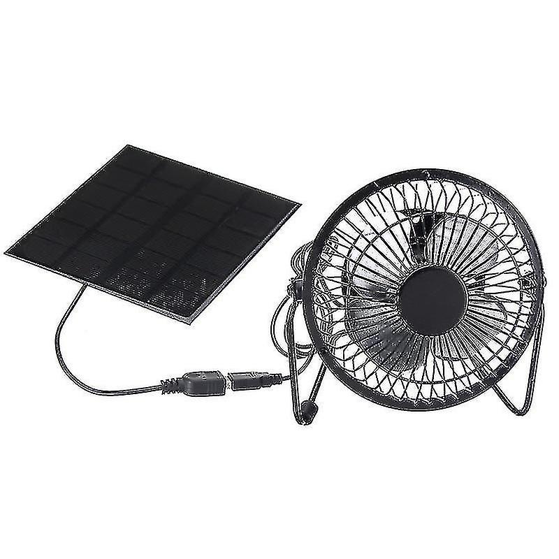 High Quality 4 Inch Cooling Ventilation Fan Usb Solar Powered Panel Iron Fan