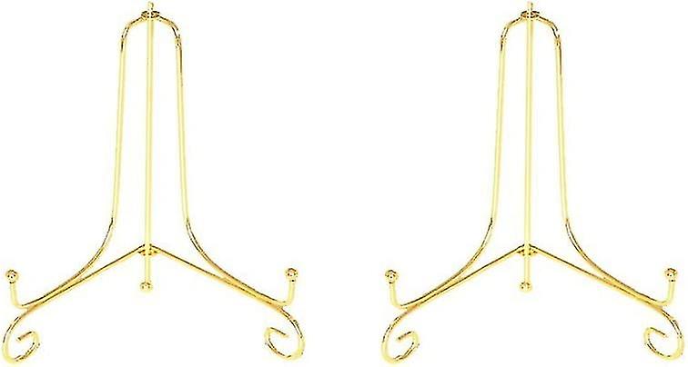 2 Pcs 12" Iron Display Stand,gold Iron Easel Plate