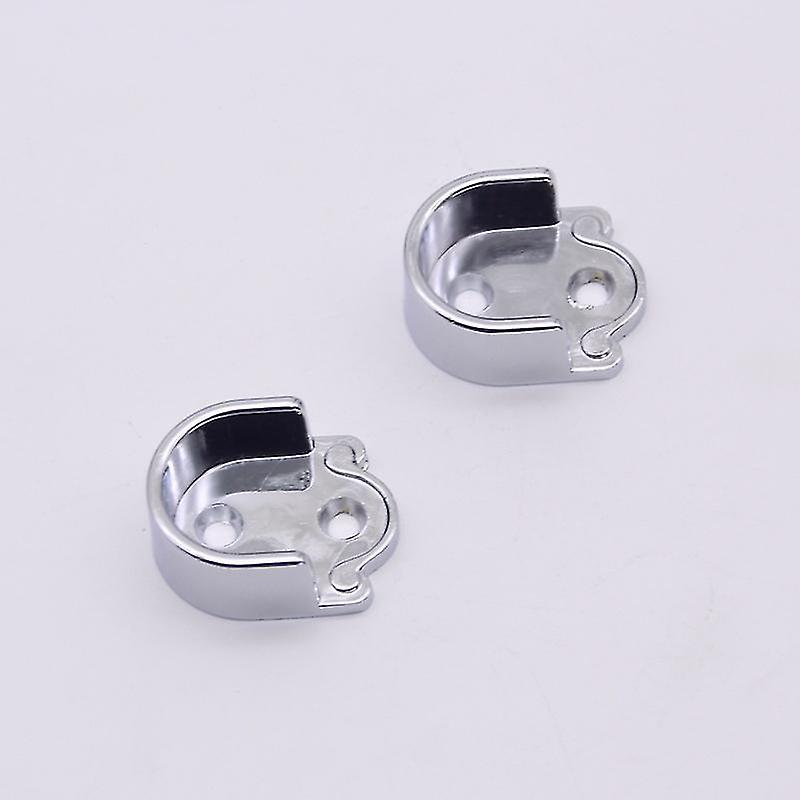 2 Pcs Wardrobe Rail Holder Rod Socket Zinc Alloy Flange Hanging Rail Rod End Wardrobe Pipe Bracket (25mm)