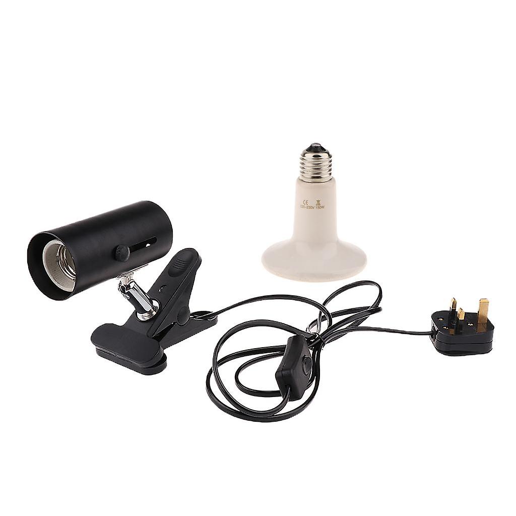 E27 Reptilienlampe Infrarotheizung Glühbirne mit Lampenfassung Schwarz #3 150W