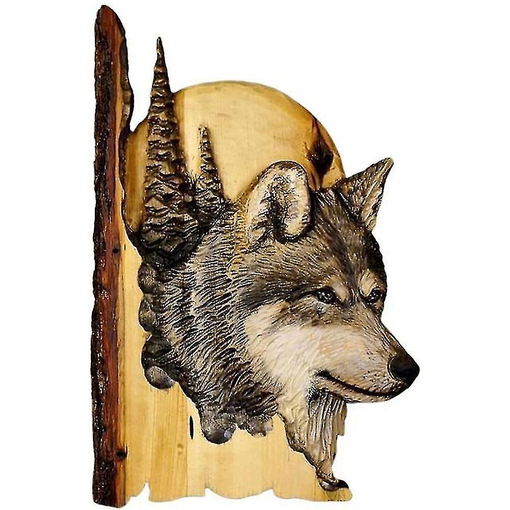 treplan dyr utskåret kunstverk veggdekorasjon