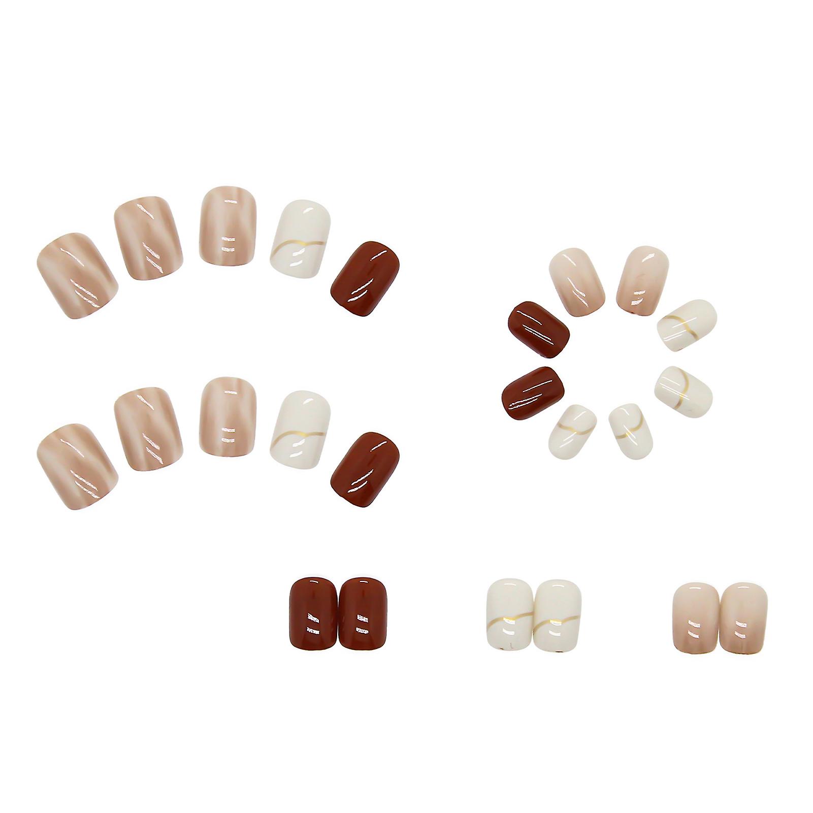 Shading Effect Artificial Nails Sweet & Charming Reusable False Nails For Finger Nail Diy At Home