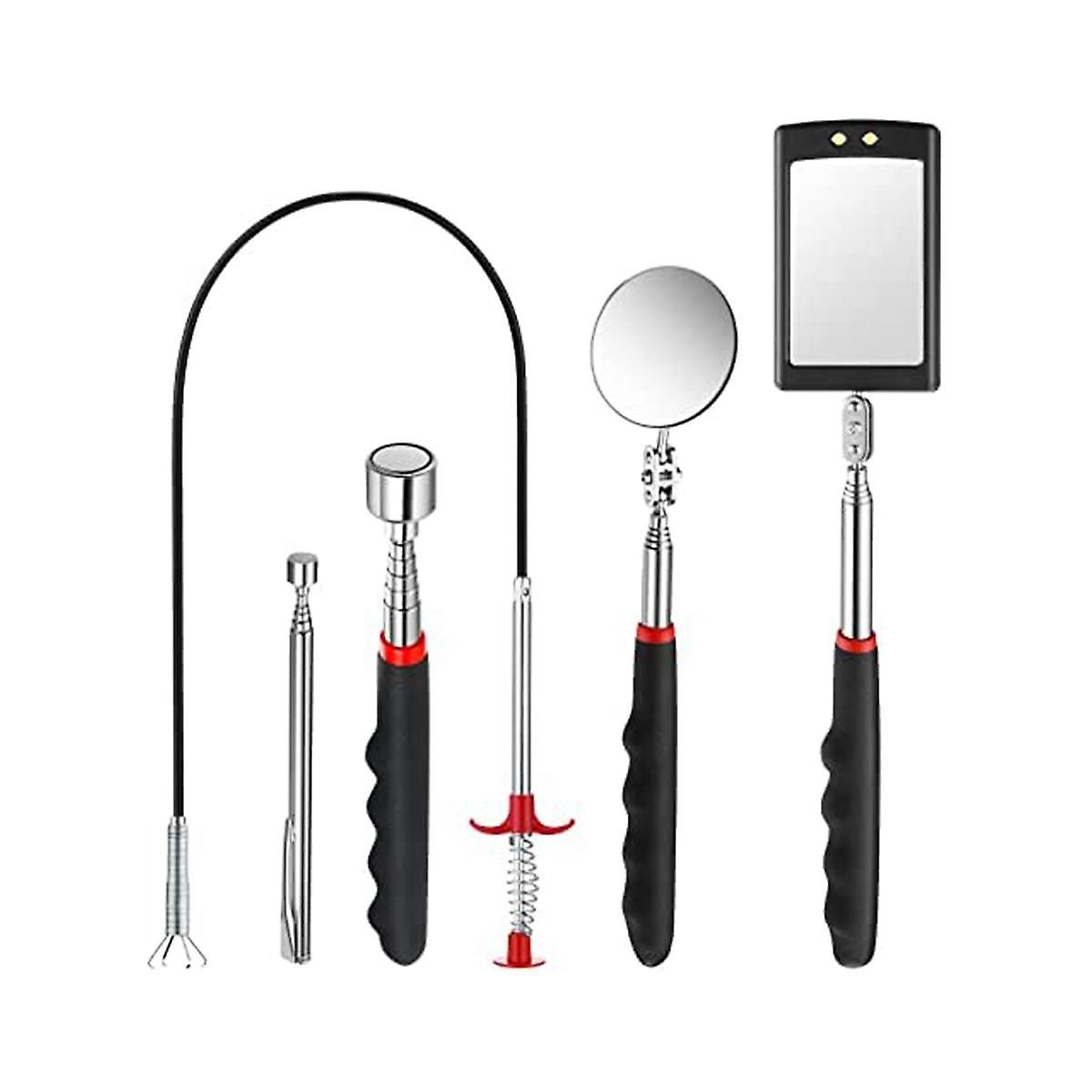 5Pcs Telescoping Magnet Tool Set Extendable Claw Tool Bendable Spring Telescoping for Home Sink Dra