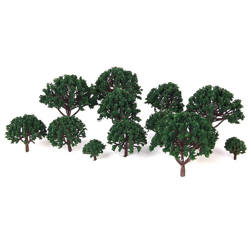 20pcs Model Scenery Landscape Trees 3cm-8cm (dark Green)