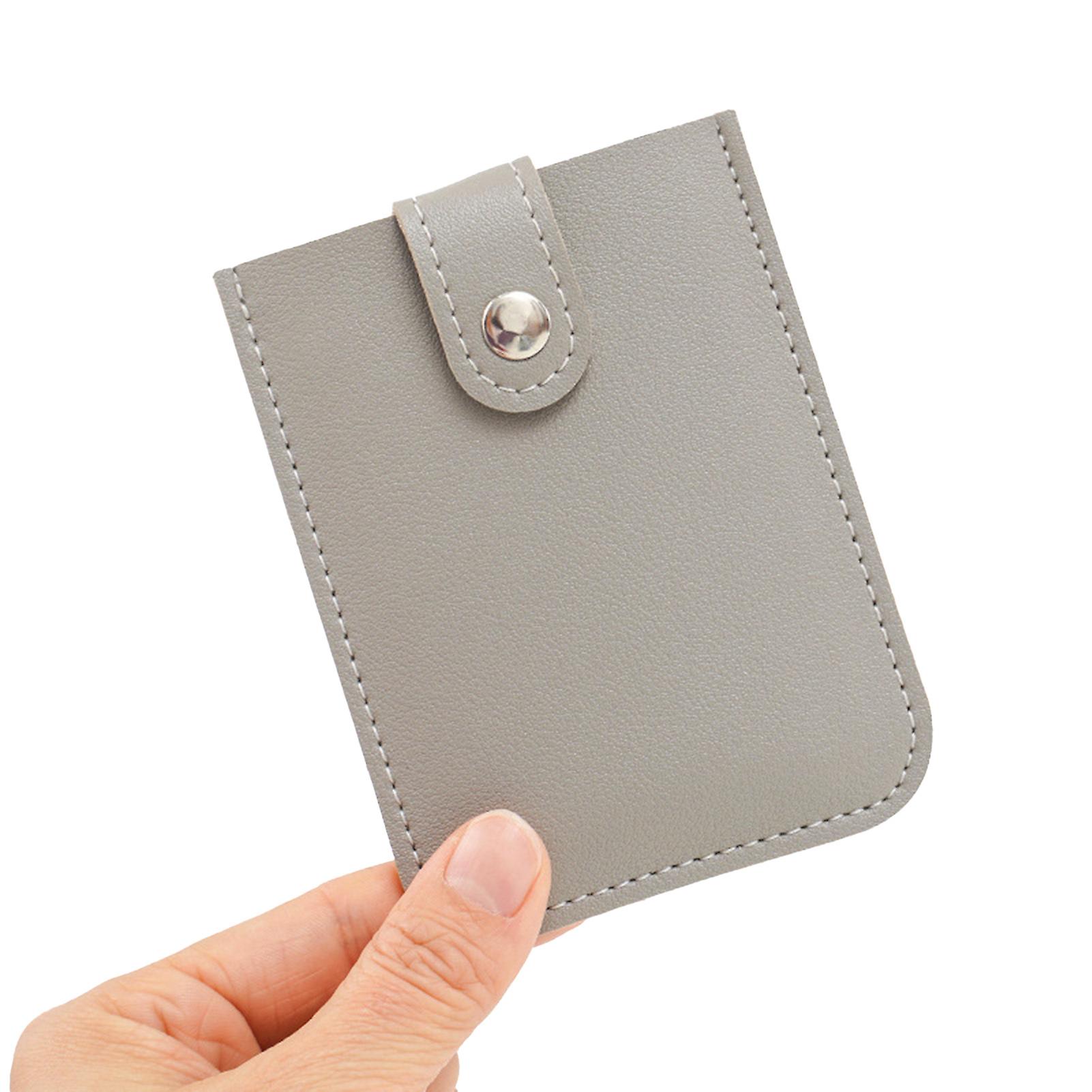 Light Thin Pull-out Card Holder Portable Anti Degaussing ID Sleeve PU Leather Card Wallet